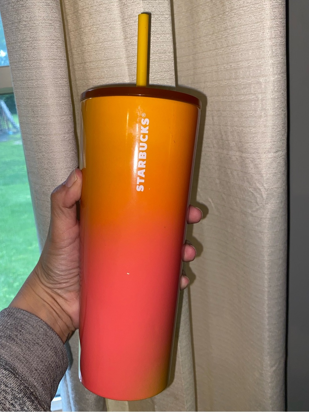 Starbucks Mango Ombre Yellow Pink Stainless Tumbler 24 oz